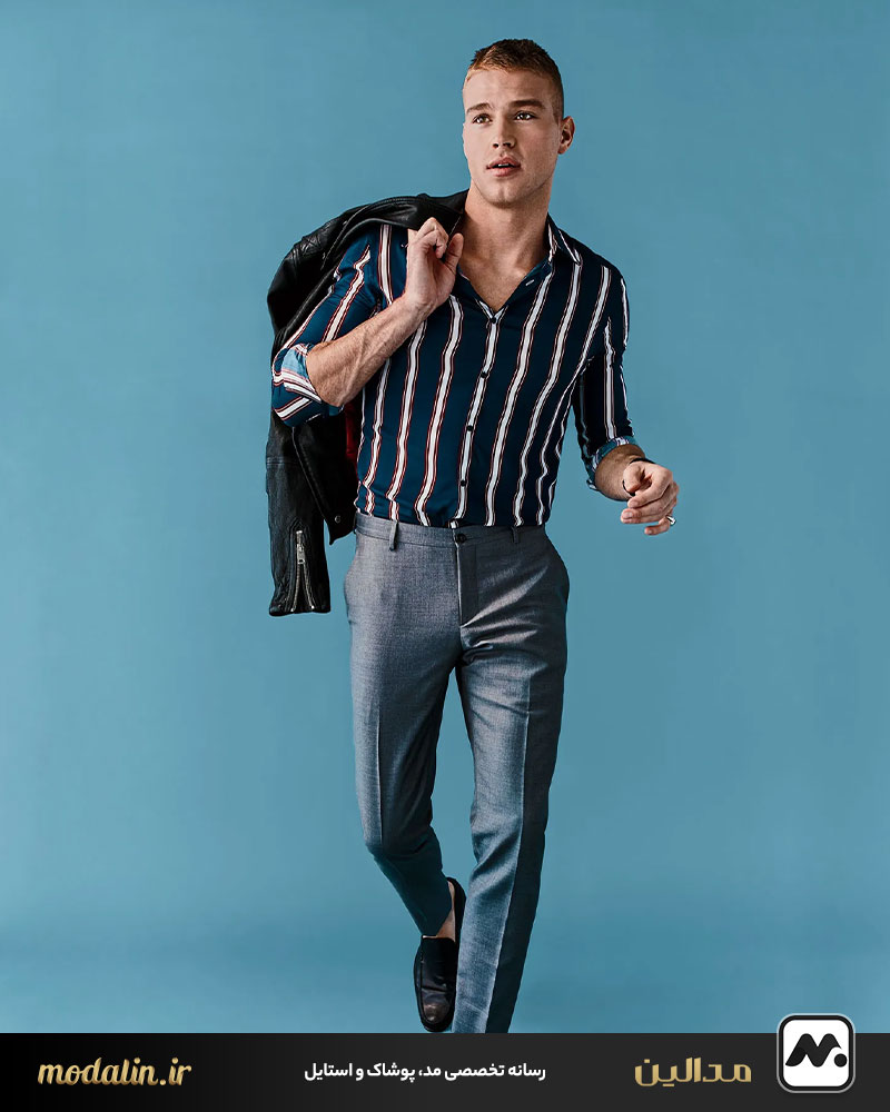 استایل اسپرت با پیراهن راه‌راه: قدبلند و جذاب