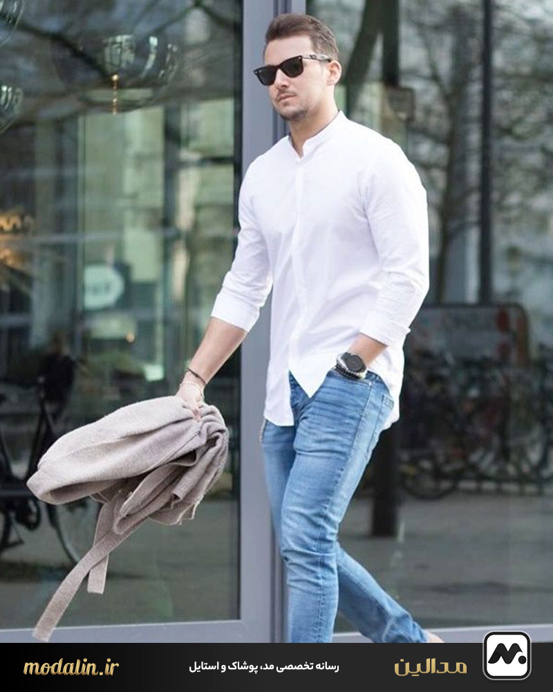 ترکیب پیراهن سفید و شلوار جین؛ مثال سادگی و جذابیت