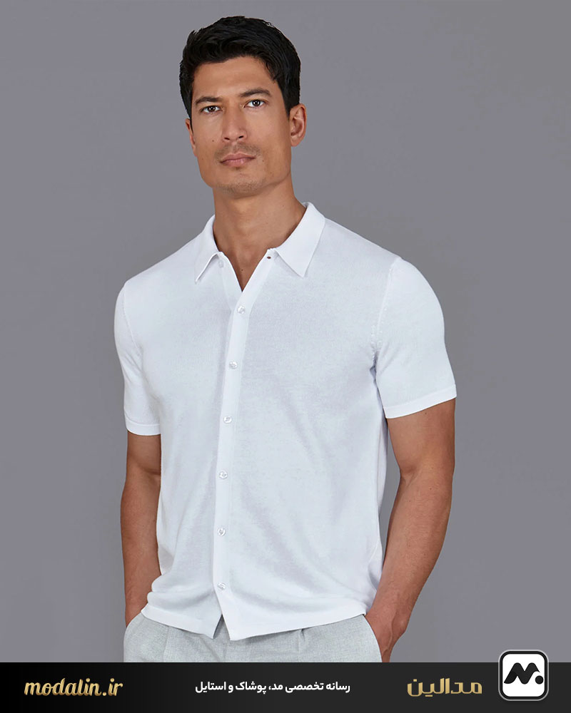 استایل ویژه با پیراهن آستین کوتاه مردانه نخی (راحتی و خنکی)