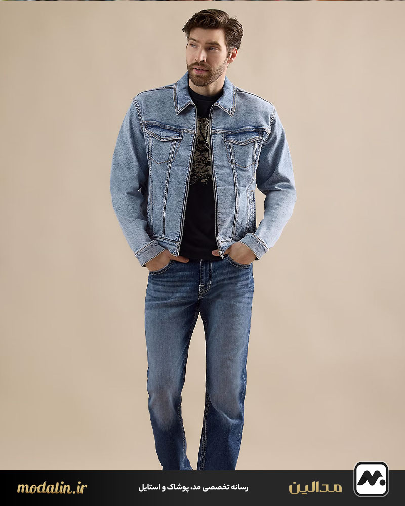 پیراهن جین و شلوار جین زاپ‌دار؛ ترکیب جسورانه