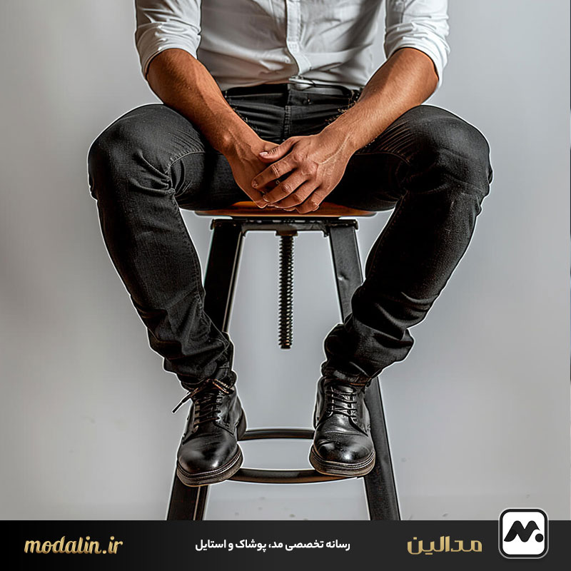 ست شلوار جین تیره با کفش