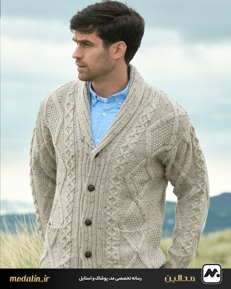 پلیور یقه شالی مردانه