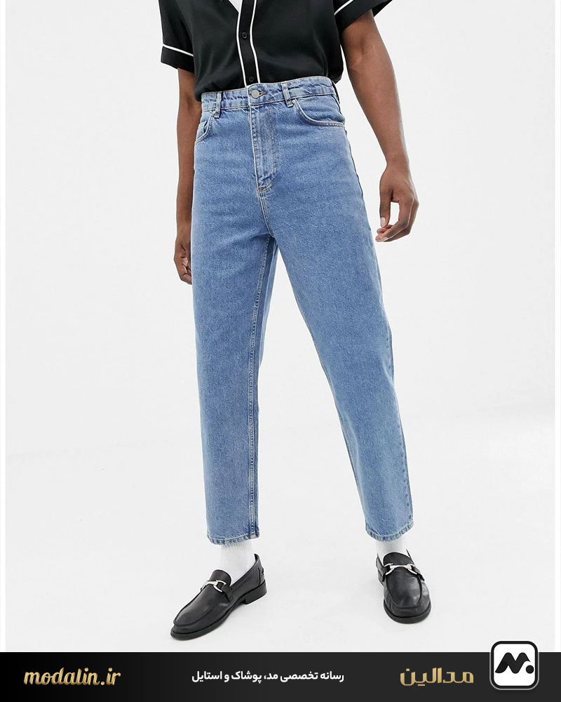 شلوار جین کمر بلند (High-Waisted Jeans)