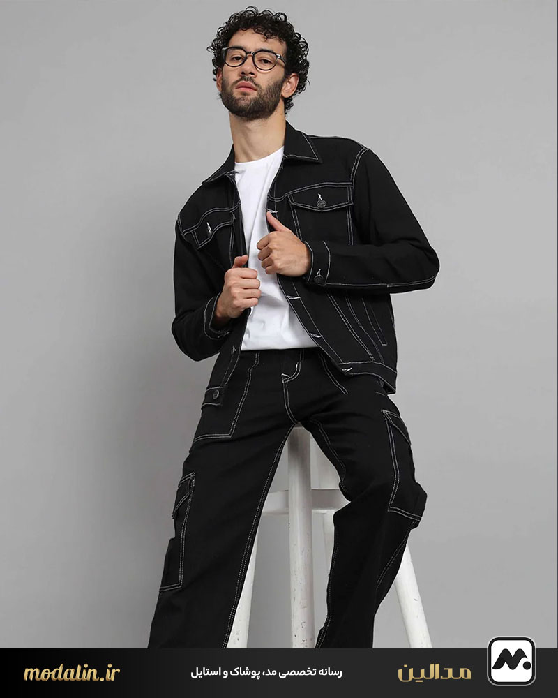 ترکیب کت جین و شلوار جاگر و کارگو