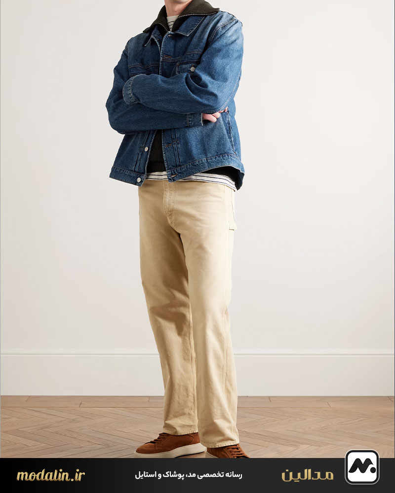 ست کت جین با شلوار پارچهای و راسته