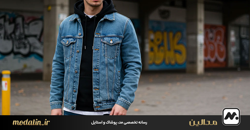 ست کت جین با پیراهن یقه اسکی یا هودی