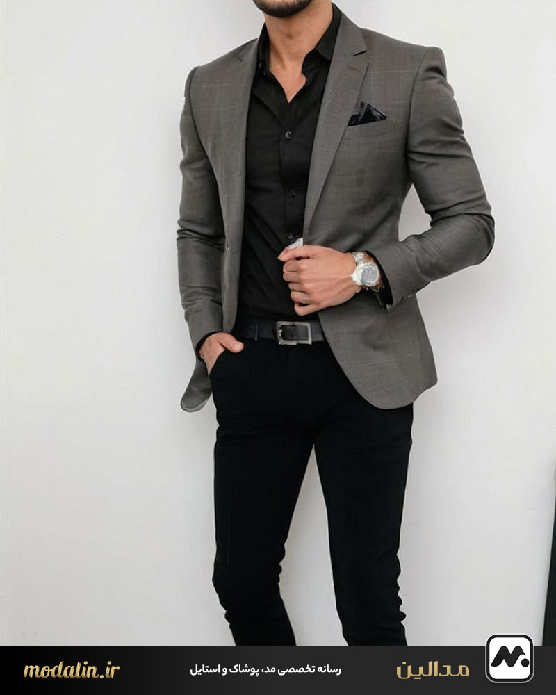 ست کردن پیراهن مشکی با انواع کت مردانه