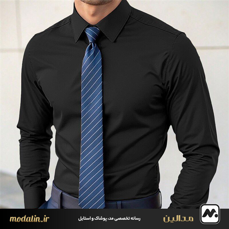 پیراهن مشکی و کراوات