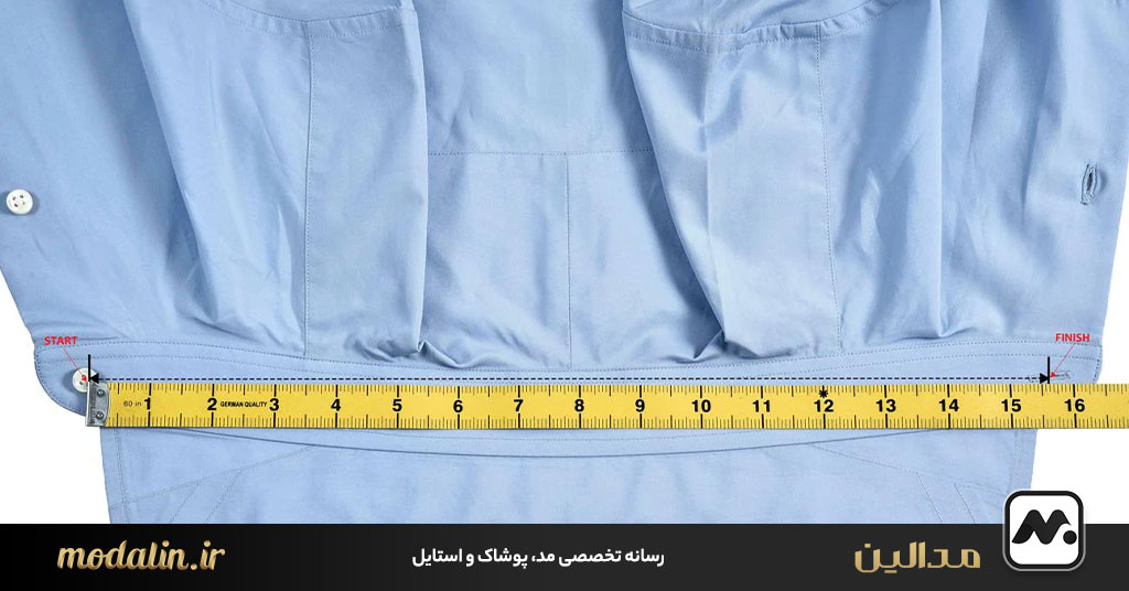 اندازه‌گیری سایز یقه پیراهن