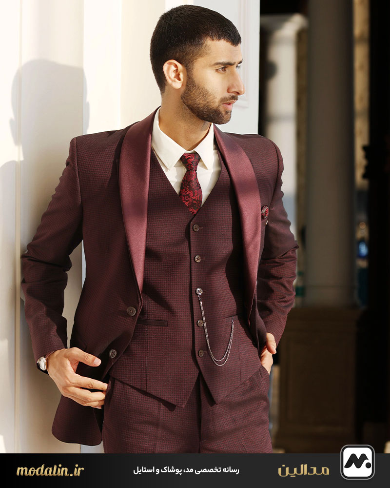 جدیدترین مدل کت و شلوار یقه شال مردانه 2026