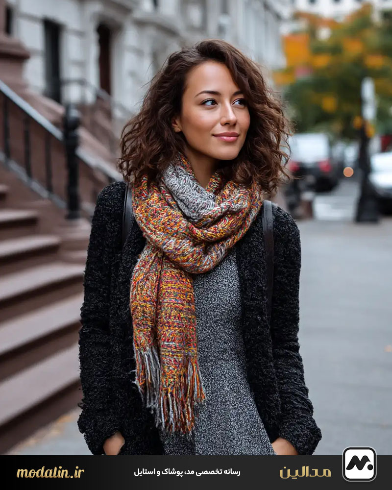 شال و روسری حجیم و با رنگ‌های شاد