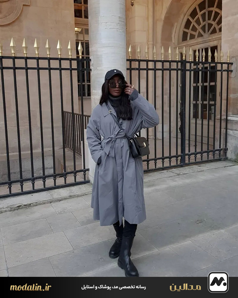 ترکیب کلاسیک سفید و مشکی با طوسی