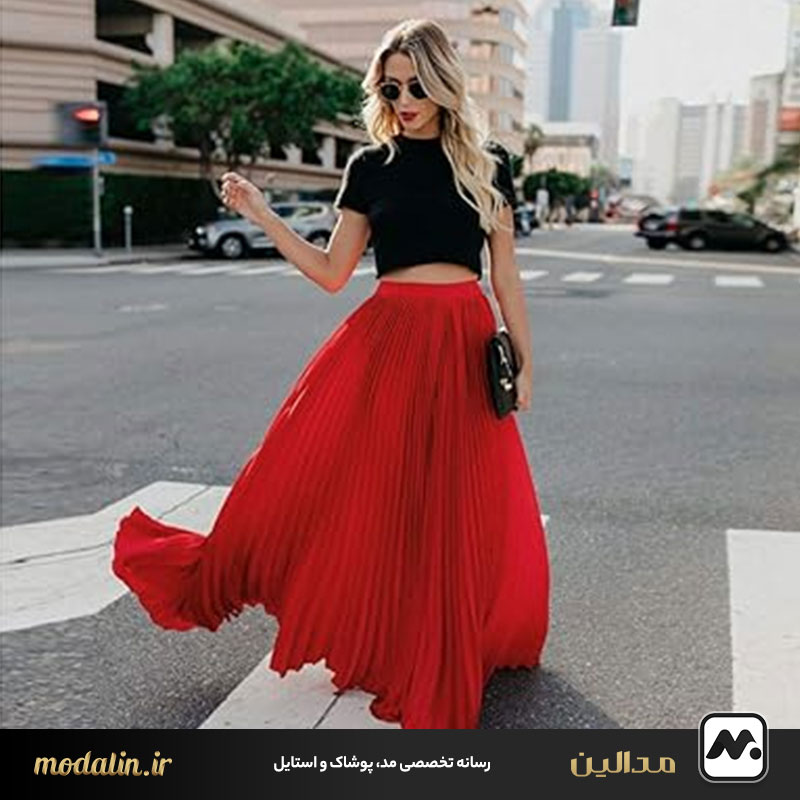 چطور دامن بلند زنانه را ست کنیم؟