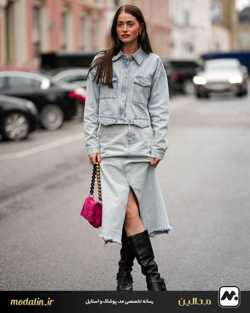 دامن جین بلند زنانه