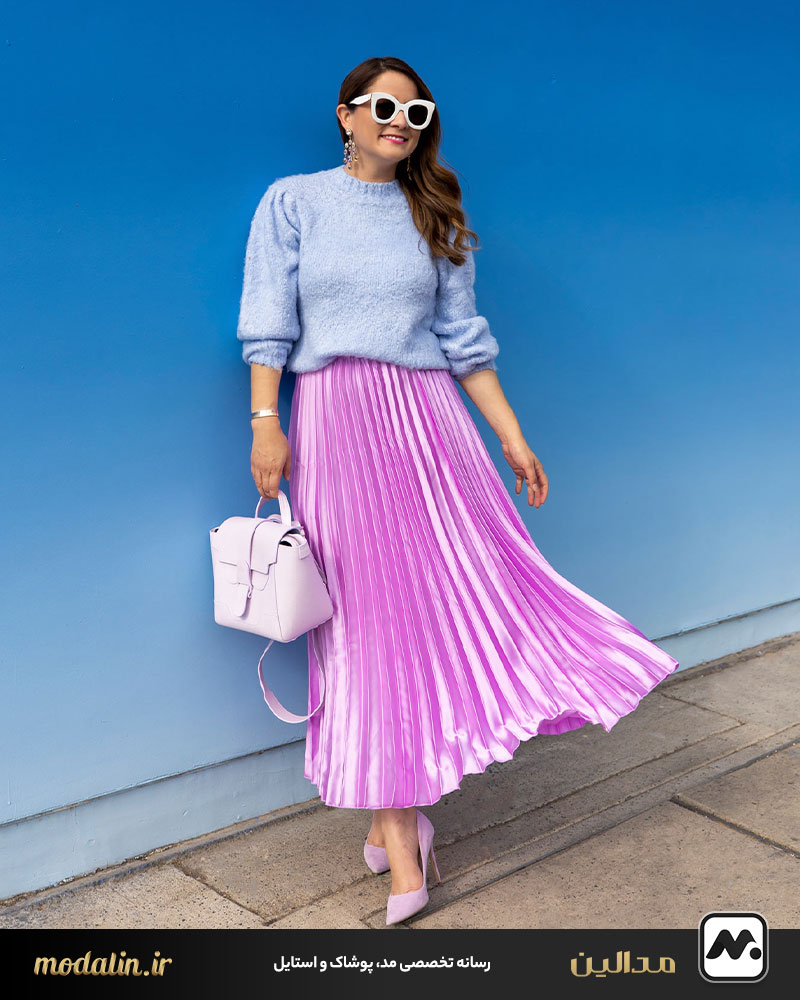 ترکیب آبی یخی و اقیانوسی با بنفش و یاسی