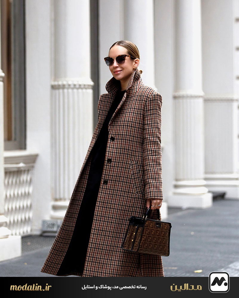 مانتو چهارخانه در استایل رسمی و نیمهرسمی