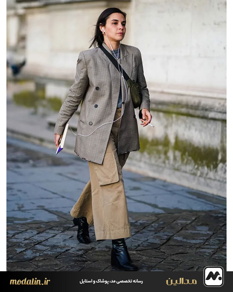 ست شلوار کارگو با مانتو جلو باز و مانتو کتی