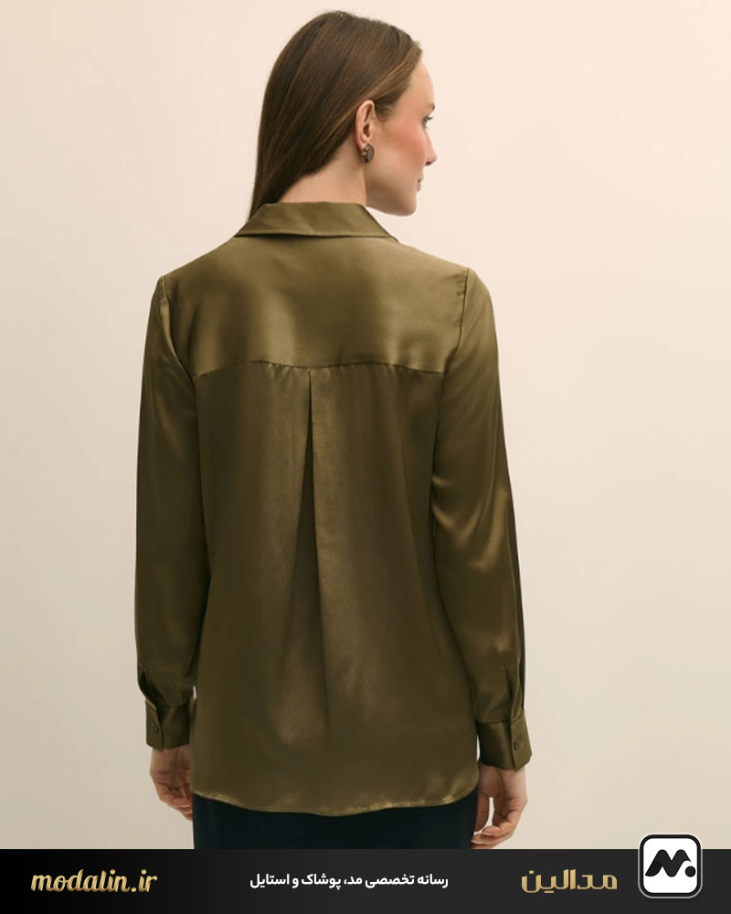 شومیز حریر آستین بلند