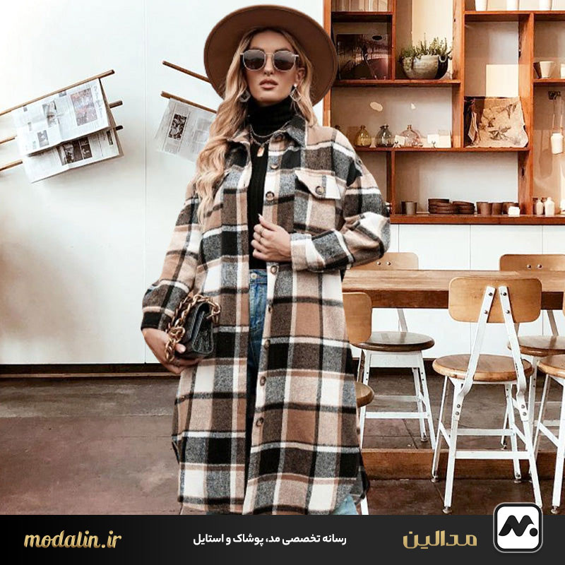 پالتو چهارخانه درشت