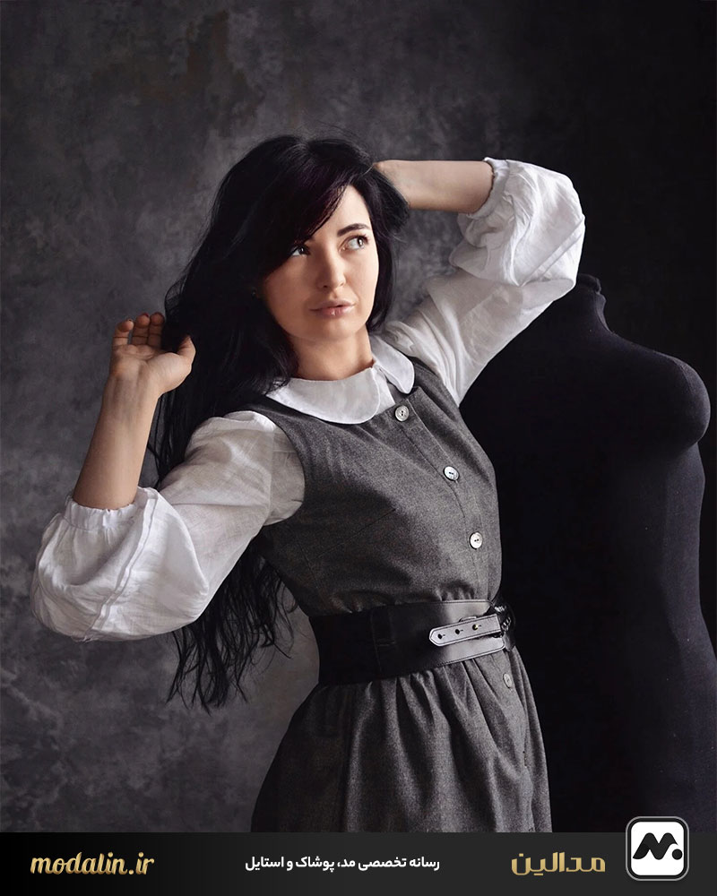 ترفند ست کردن سارافون جلو بسته یقه باز