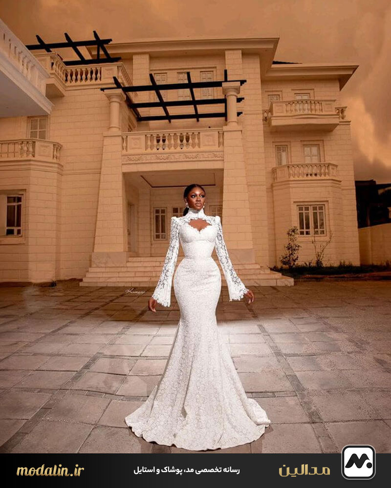 لباس عروس مناسب برای اندام ساعت شنی