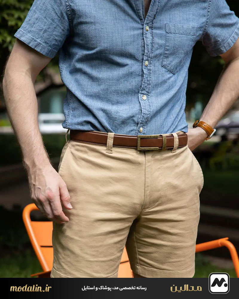 کمربند چرمی قهوه‌ای – انعطاف‌پذیر و ست‌پذیر