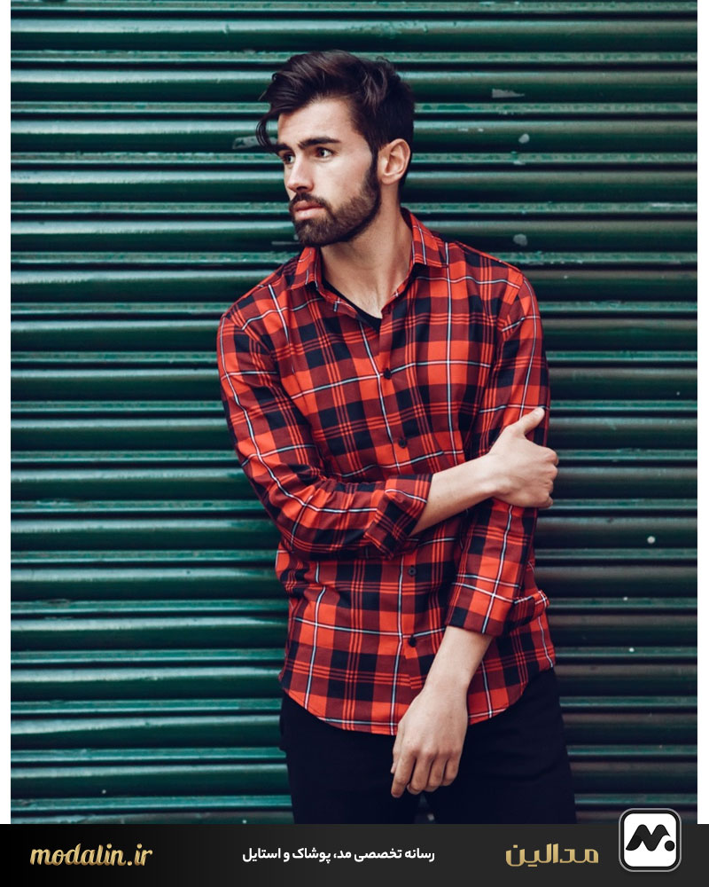 پیراهن مردانه طرح‌دار رنگی